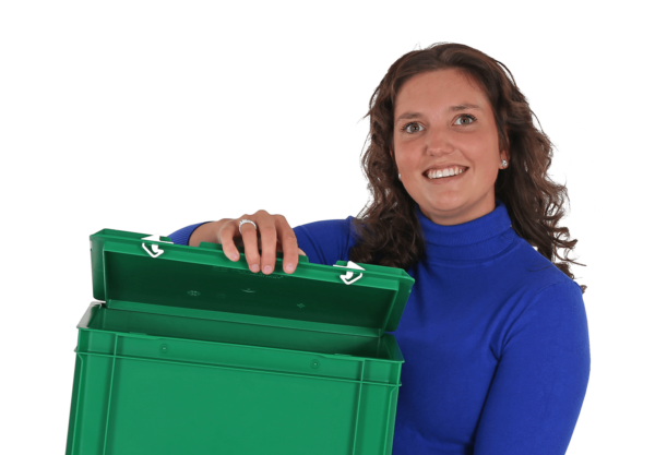 Grüne Euroboxen mit Deckel