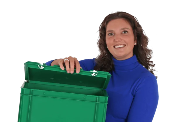 Grüne Euroboxen mit Deckel